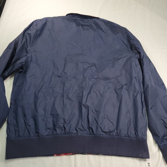 John Bartlett Statement Men XL Bomber Jacket Blue Plaid Flannel Lined Zip Casual - Picture 7 of 7